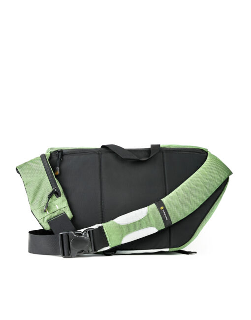 Kryptic Cross Body Messenger Bag Soft Green Silver